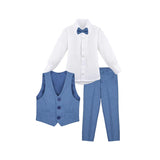 Boys Formal Suit 4 Piece Vest, Pants and Tie Dresswear Suit Set