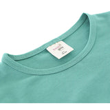 Girls' Basic Short Puff Sleeve Round Neck Cotton T-Shirt