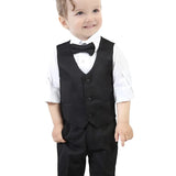 Boys 4-Piece Metal Chain Detailed Suit Set