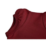 Girls' Basic Short Puff Sleeve Round Neck Cotton T-Shirt