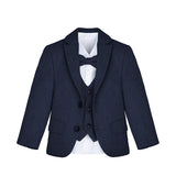 Boys 5-Piece Slim Fit Textured Formal Suit Set