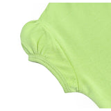 Girls' Basic Short Puff Sleeve Round Neck Cotton T-Shirt