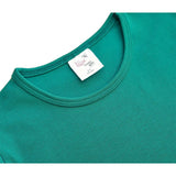 Girls' Basic Short Puff Sleeve Round Neck Cotton T-Shirt