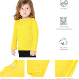 Lilax Girls' Basic Long Sleeve Round Neck Cotton T-Shirt