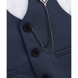Boys 4-Piece Metal Chain Detailed Suit Set