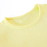 Girls' Basic Short Puff Sleeve Round Neck Cotton T-Shirt