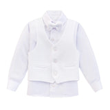 Boys Formal Suit 4 Piece Vest, Pants and Tie Dresswear Suit Set