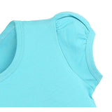 Girls' Basic Short Puff Sleeve Round Neck Cotton T-Shirt