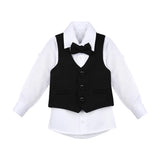 Boys Formal Suit 4 Piece Vest, Pants and Tie Dresswear Suit Set