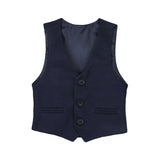 Boys Formal Suit 4 Piece Vest, Pants and Tie Dresswear Suit Set