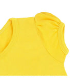 Girls' Basic Short Puff Sleeve Round Neck Cotton T-Shirt