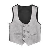 Little & Youth Boys Suit Set - Formal Jacket, Vest, Pants, Shirt, and Matching Bowtie - 5 Piece Ensemble