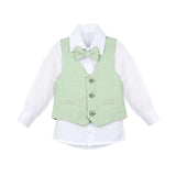 Boys Formal Suit 4 Piece Vest, Pants and Tie Dresswear Suit Set
