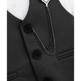 Boys 4-Piece Metal Chain Detailed Suit Set