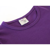 Girls' Basic Short Puff Sleeve Round Neck Cotton T-Shirt