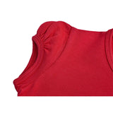 Girls' Basic Short Puff Sleeve Round Neck Cotton T-Shirt