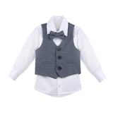Boys Formal Suit 4 Piece Vest, Pants and Tie Dresswear Suit Set