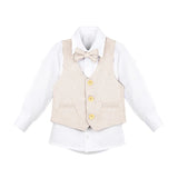 Boys 5-Piece Slim Fit Textured Formal Suit Set