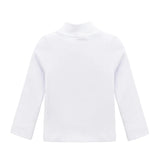 Girls' Basic Mock Turtleneck Long Sleeve Cotton Solid T-Shirt