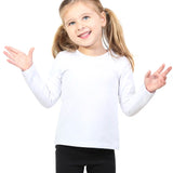Lilax Girls' Basic Long Sleeve Round Neck Cotton T-Shirt