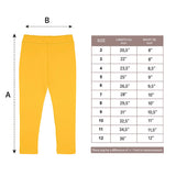 Girls' Basic Solid Full Length Cotton Soft Leggings