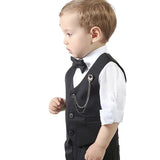 Boys 4-Piece Metal Chain Detailed Suit Set