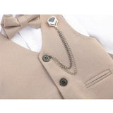 Boys 4-Piece Metal Chain Detailed Suit Set