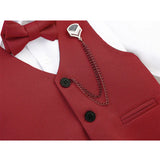 Boys 4-Piece Metal Chain Detailed Suit Set