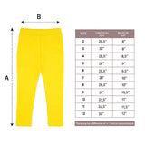 Girls' Basic Solid Full Length Cotton Soft Leggings