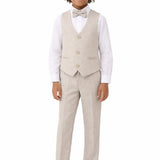 Boys Formal Suit 4 Piece Vest, Pants and Tie Dresswear Suit Set