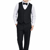 Boys Formal Suit 4 Piece Vest, Pants and Tie Dresswear Suit Set