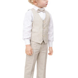 Boys Formal Suit 4 Piece Vest, Pants and Tie Dresswear Suit Set