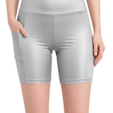 Lilax Girls Athletic Shorts with Pocket High Waisted Biker Shorts for Dance Yoga Gymnastics
