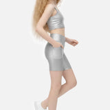 Lilax Girls Athletic Shorts with Pocket High Waisted Biker Shorts for Dance Yoga Gymnastics