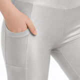 Lilax Girls Athletic Shorts with Pocket High Waisted Biker Shorts for Dance Yoga Gymnastics