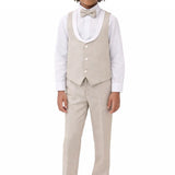 Boys Formal Suit 4 Piece Vest, Pants and Tie Dresswear Suit Set