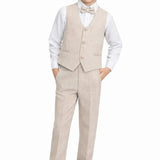 Boys Formal Suit 4 Piece Vest, Pants and Tie Dresswear Suit Set