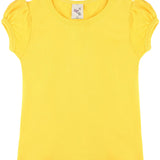 Girls' Basic Cotton T-Shirt  Short Puff Sleeve Crewneck / 8 to 10