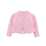 Baby Girls' Knit Long Sleeve Ruffled Cardigan Bolero Shrug