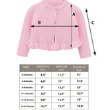 Baby Girls' Knit Long Sleeve Ruffled Cardigan Bolero Shrug