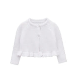 Baby Girls' Knit Long Sleeve Ruffled Cardigan Bolero Shrug