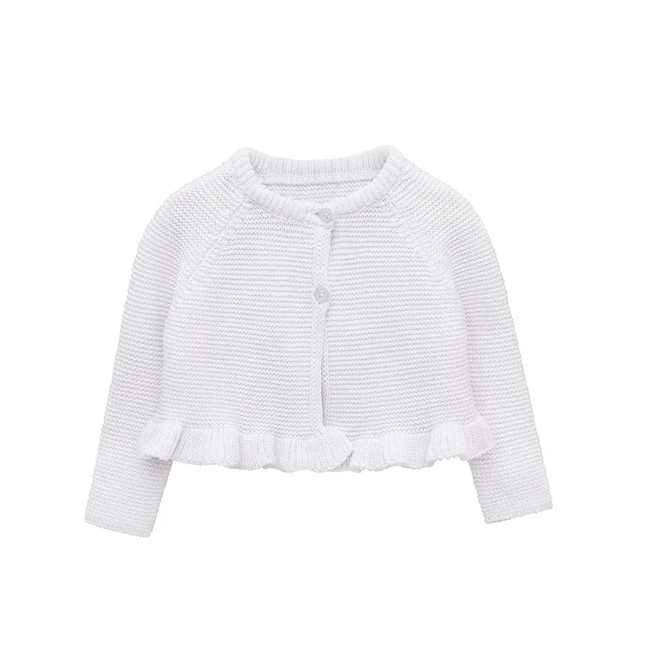 Baby Girls' Knit Long Sleeve Ruffled Cardigan Bolero Shrug