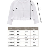 Baby Girls' Knit Long Sleeve Ruffled Cardigan Bolero Shrug