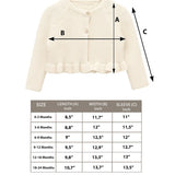Baby Girls' Knit Long Sleeve Ruffled Cardigan Bolero Shrug