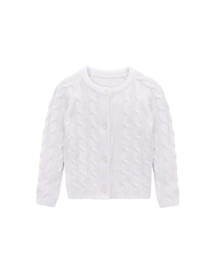 Baby Girls' Cable Knit Long Sleeve Cotton Cardigan