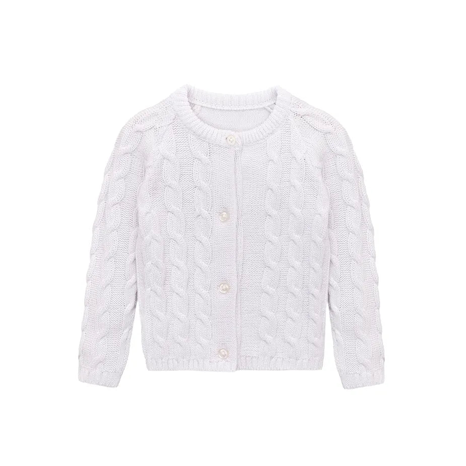 Baby Girls' Cable Knit Long Sleeve Cotton Cardigan