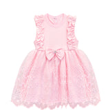 Lilax Baby Girls Newborn Embroidered Flower Dress with Matching Headband