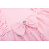 Lilax Baby Girls Newborn Embroidered Flower Dress with Matching Headband