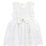 Lilax Baby Girls Newborn Embroidered Flower Dress with Matching Headband