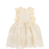 Lilax Baby Girls Newborn Embroidered Flower Dress with Matching Headband